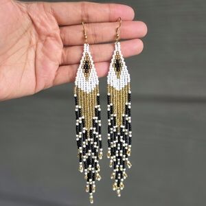 Dita Boho Fringe Earrings Beaded Handmade Southwestern Jewelry Boheme